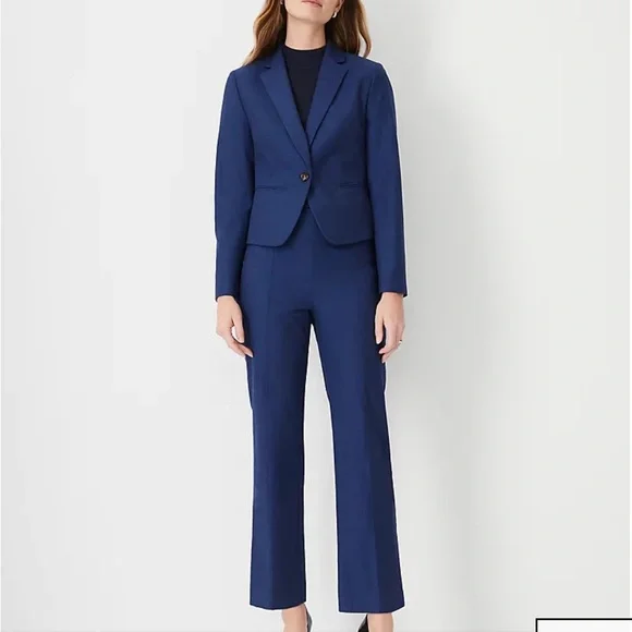 NWT Ann Taylor Side Zip Pencil Pant in Polished Denim - dark rinse - Picture 2 of 5